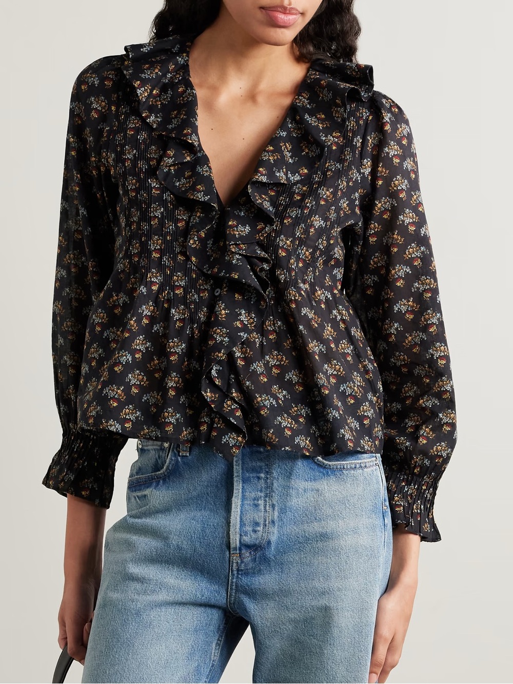 Doen hardy organic cotton voile ruffled top floral - Picture 9 of 9